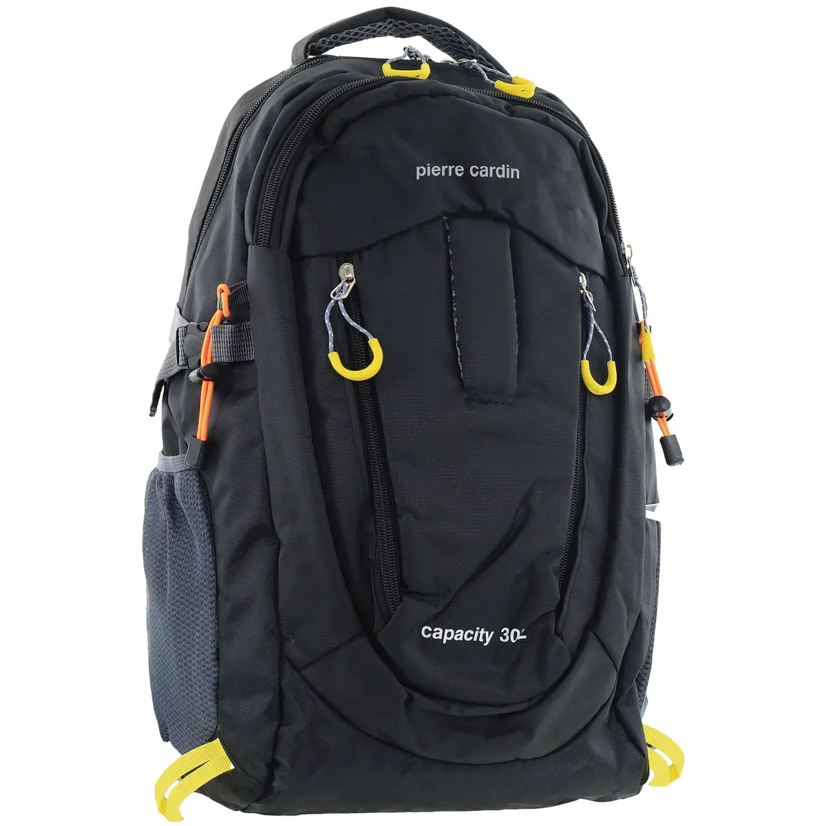 Pierre Cardin Mens 30L Nylon Adventure Backpack Bag Travel Hiking In Black 1