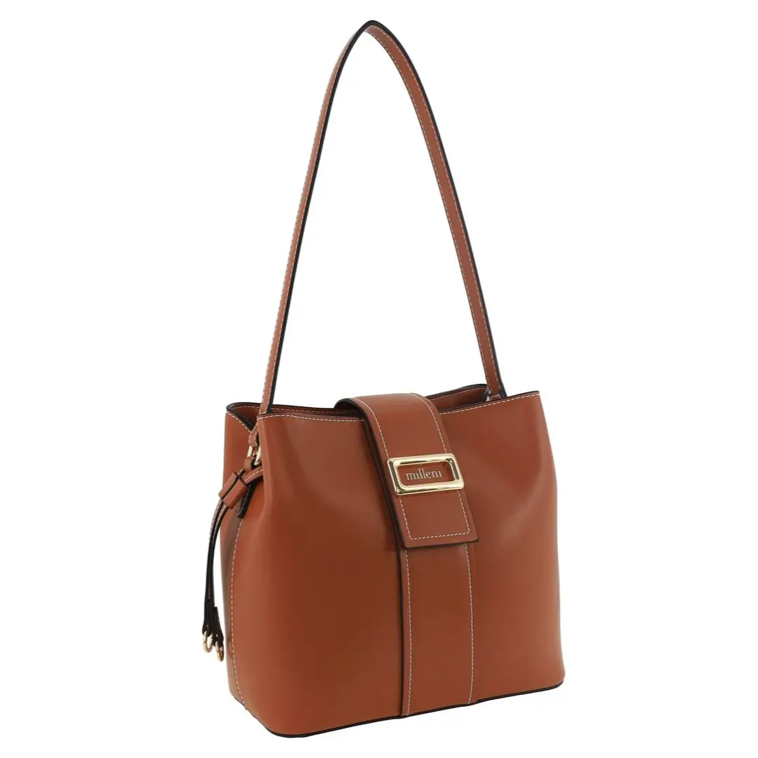 Milleni Women's Handbag Vegan Leather Fashion Stylish Mini Tote Bag (Tan) 1