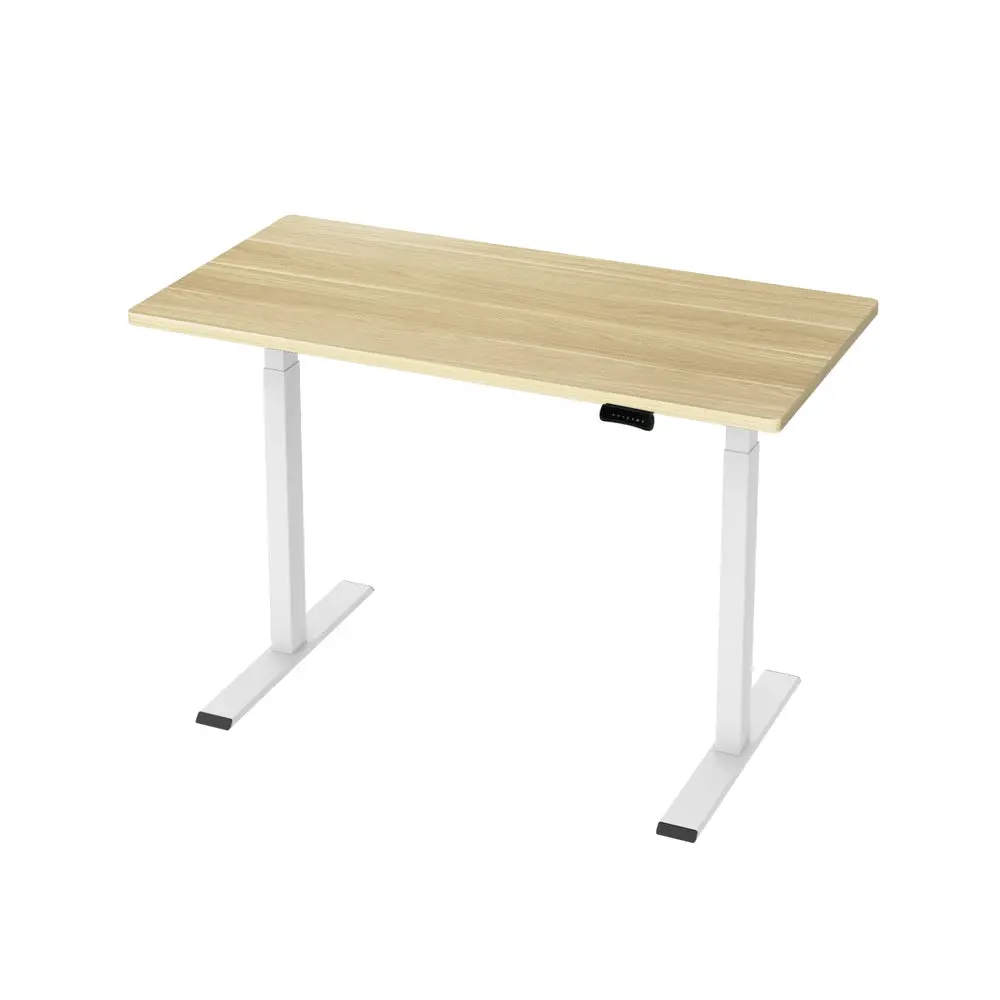 Artiss Standing Desk Motorised Dual Motor 120Cm White Oak 1