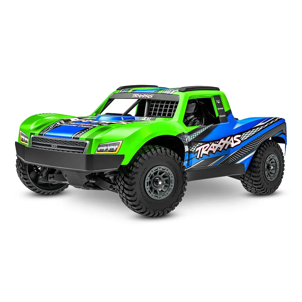 Traxxas Mini Slash 4X4 Bl2s Rc Short Course Truck Electric Brushless 4Wd 1/16 Scale Rtr - Green 1