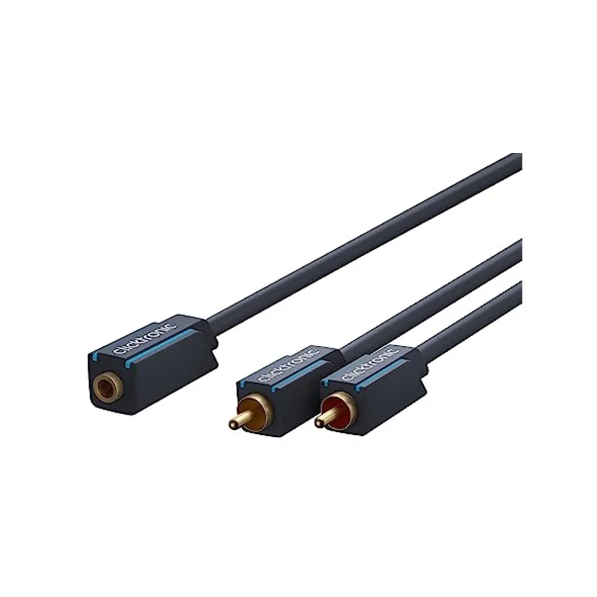 Clicktronic 3.5 Rca Aux Cable - 0.1M - Black 1