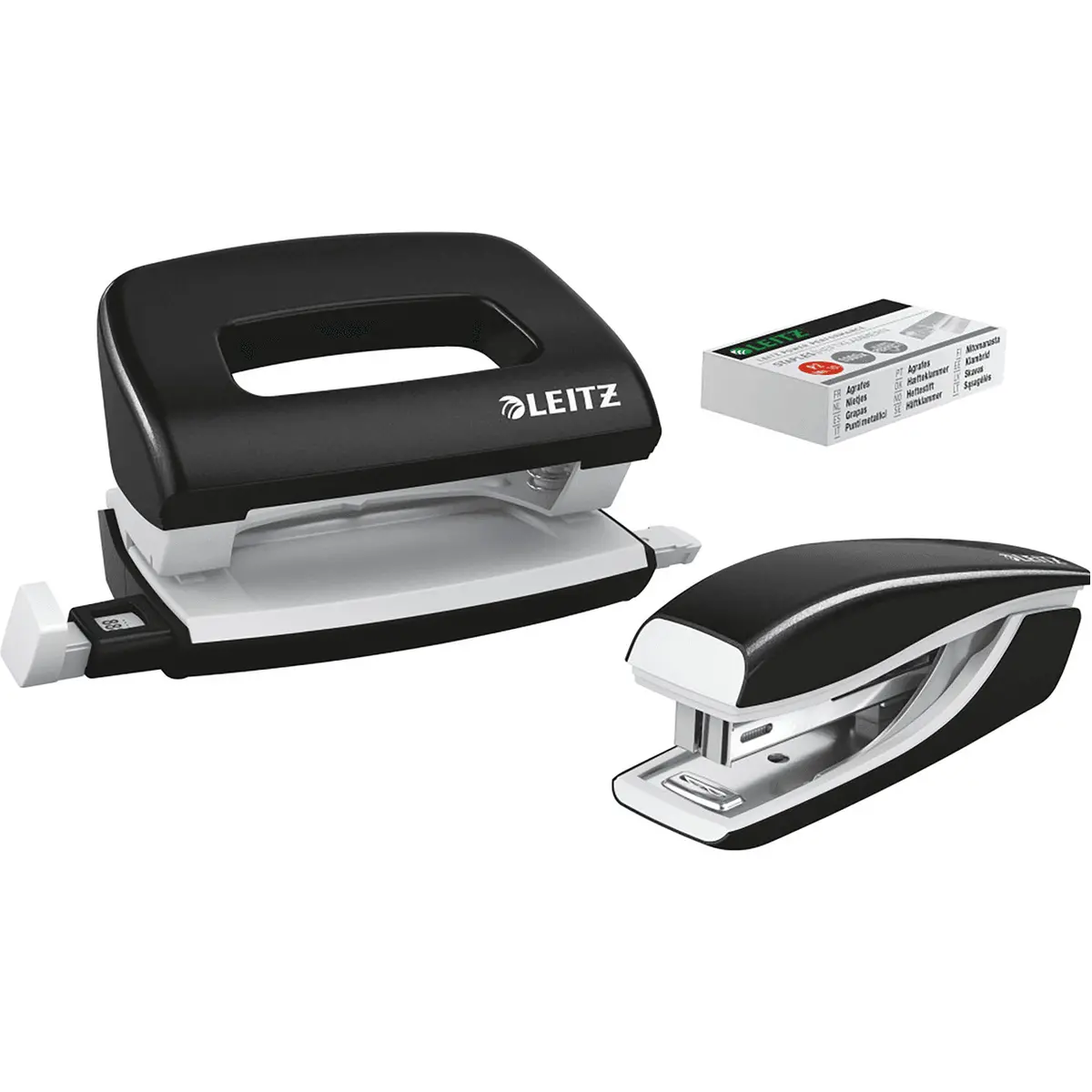 Leitz Nexxt Wow Mini Stapler And Hole Punch Set Black 1