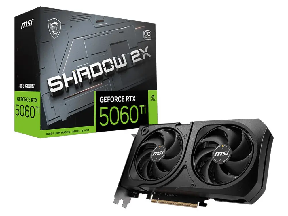 Msi Geforce Rtx 5060 Ti 8G Shadow 2X Oc Plus Gddr7 Graphics Card 1