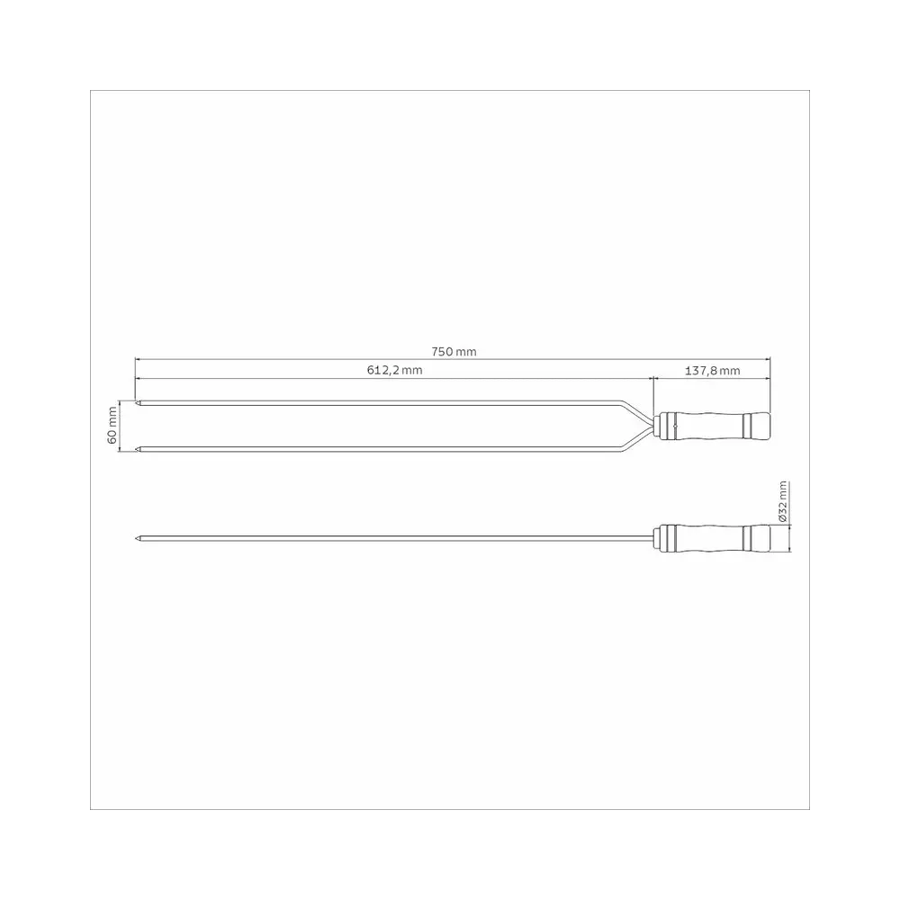 Tramontina 75Cm Stainless Steel Double Barbecue Prong Skewers 2