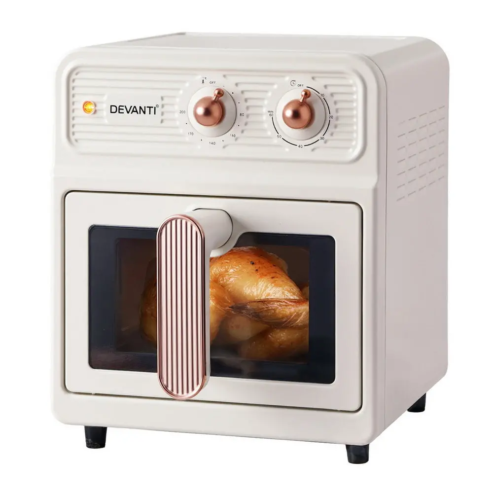 Devanti 6L Air Fryer Knob Control 1700W (Cream) 1