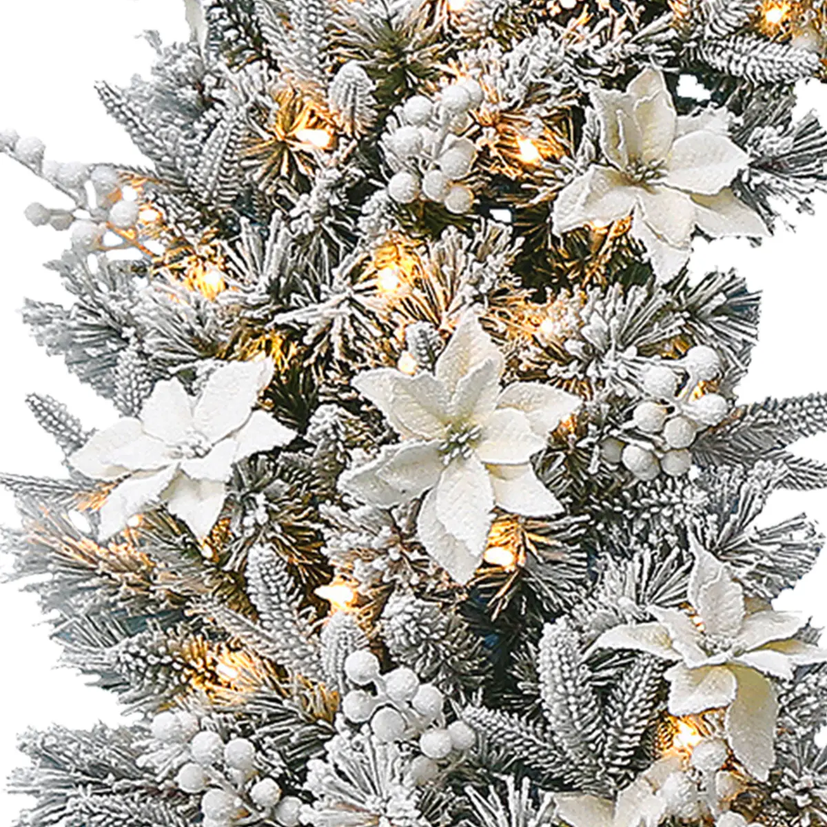 Christabelle 61Cm Snow Christmas Wreath Colonial With Led Lights Front Door Decoration Ornament 2