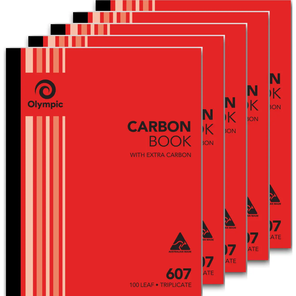 Olympic 5 Pack 607 Triplicate Carbon Book 100 Leaf Bulk 1