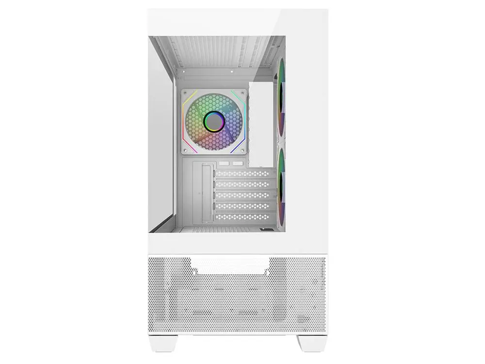 Cooler Master Elite 490 Dual Tempered Glass Micro-Atx Case - White 2