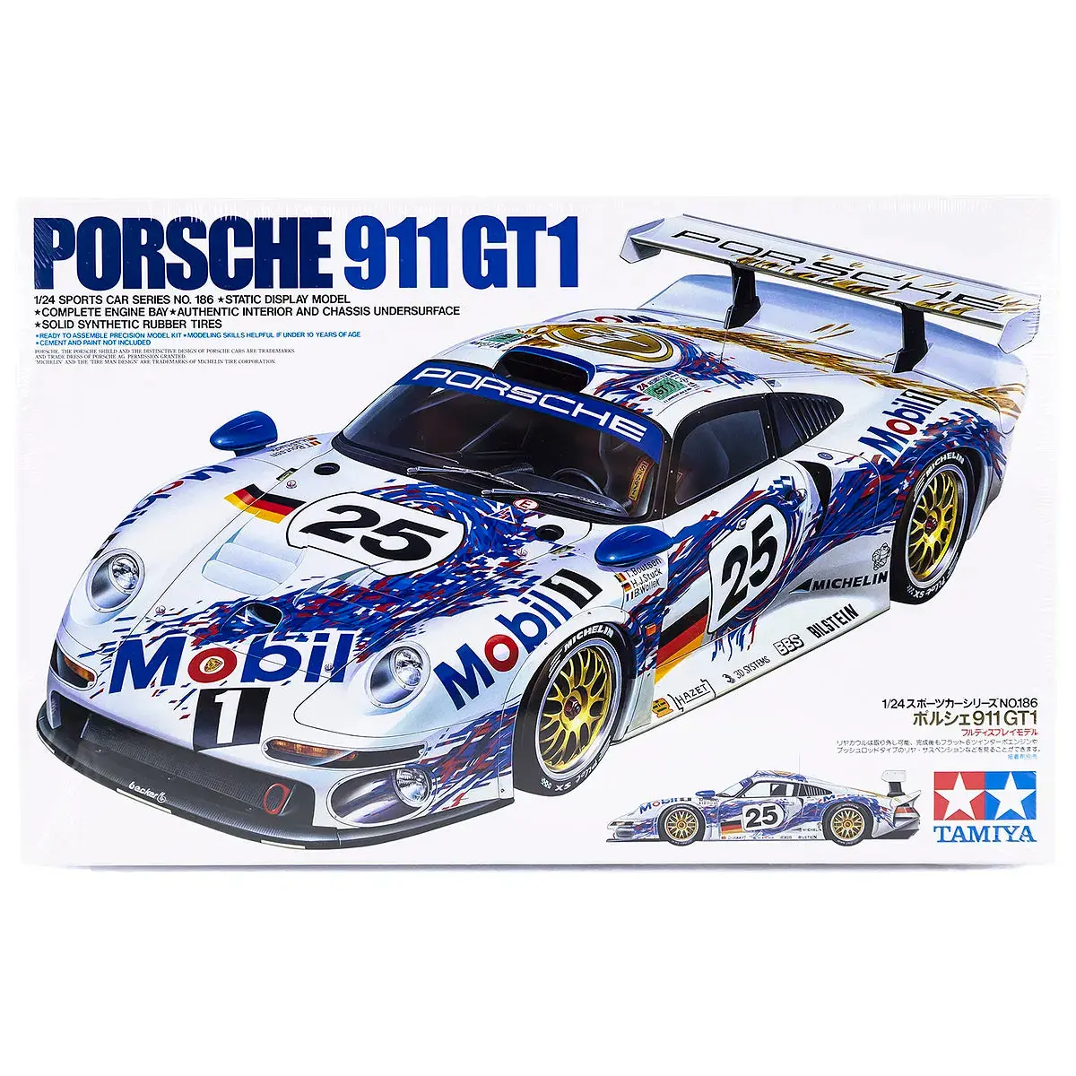 Tamiya 1/24 Porsche 911 Gt1 Scaled Plastic Model Kit 1