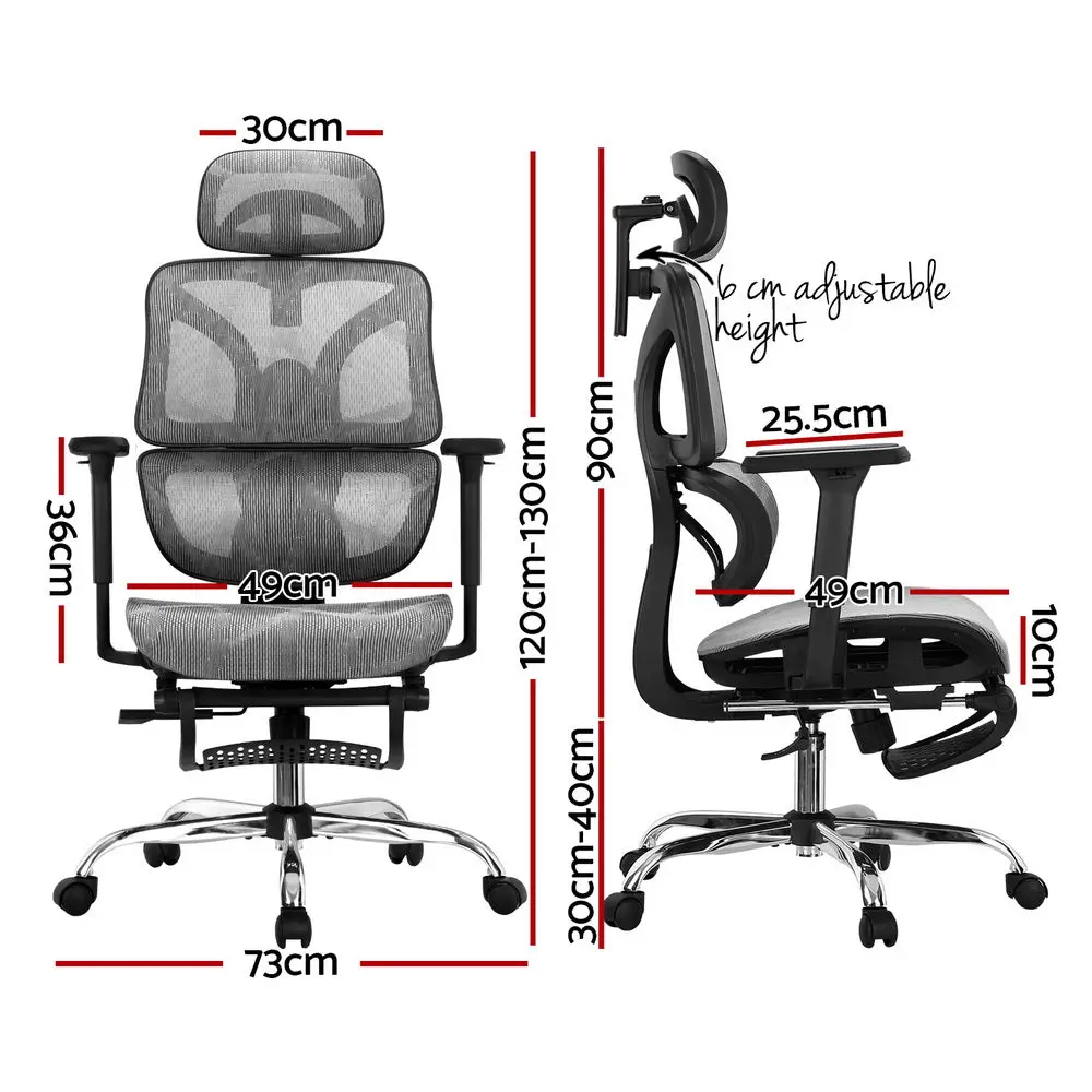 Artiss Ergonomic Office Chair Footrest (Grey) 2