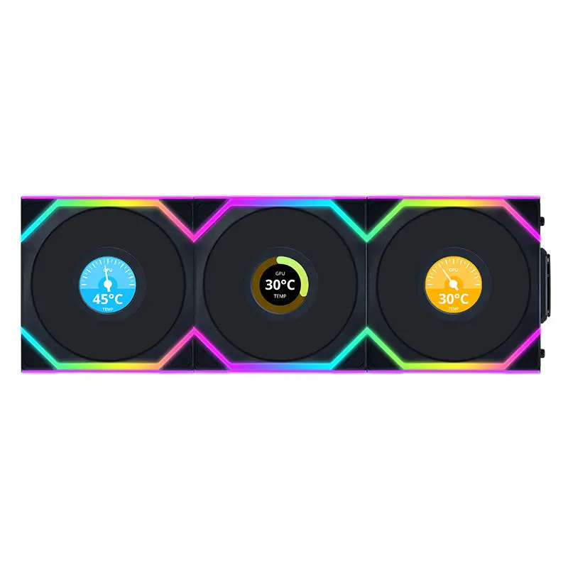 Lian Li Uni Fan Sl120 Wireless Reverse Lcd 3-Pack (Black) 1