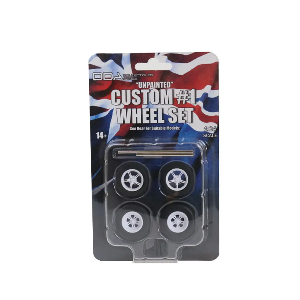 Dda 1:24 4Pcs Custom #1 Unpainted Wheels With Tyres & Axles Suits Holden Hq & Hj 1