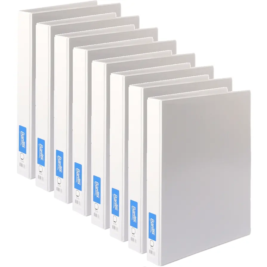 Bantex Insert Ring Binder Folder 2D 38Mm A3 White Portrait Pack 8 1