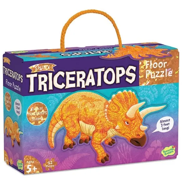 Peaceable Kingdom Floor Puzzle Triceratops 52 Pieces 1