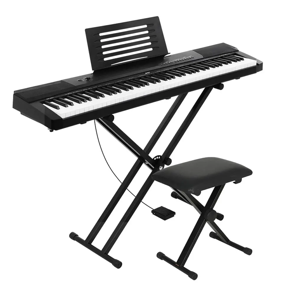 Alpha 88 Keys Electronic Piano Keyboard Digital Electric With Stand Stool Pedal 1