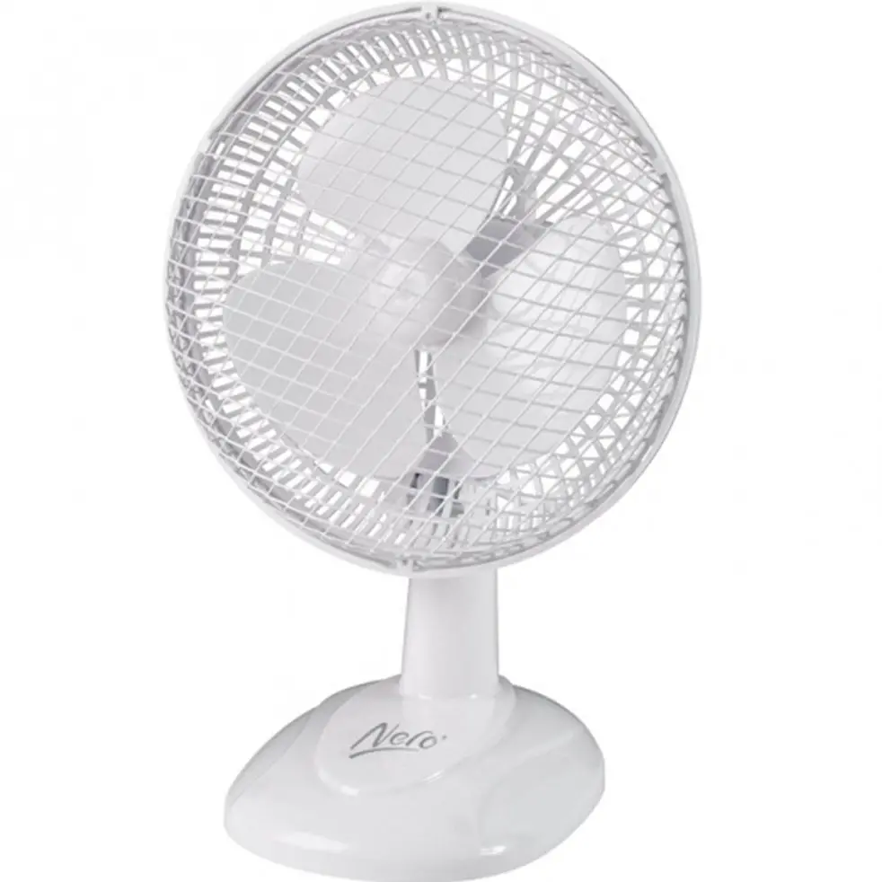 Nero Desk Fan 15Cm Adjustable Angle Twin Speed Quiet White 1