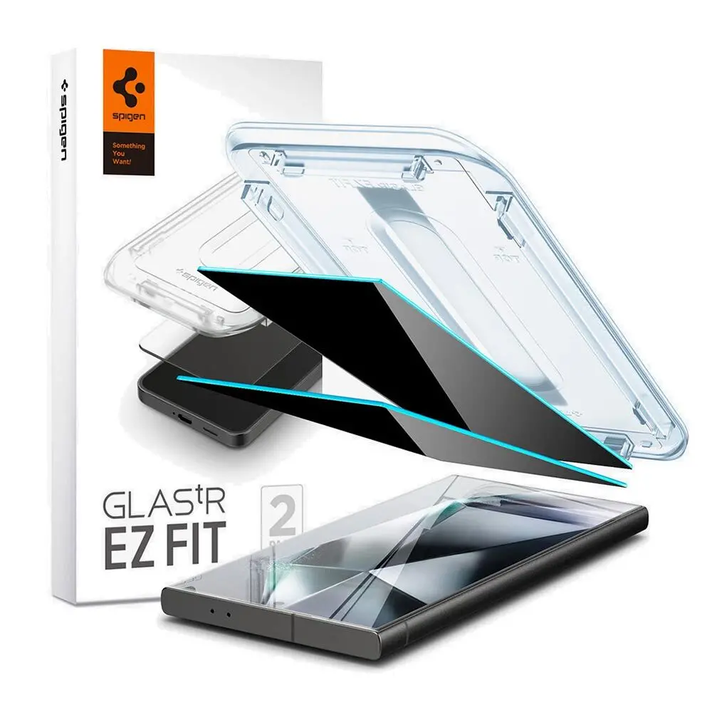 Spigen Samsung Galaxy S24 Ultra Ez Fit Glas.Tr Privacy 2Pcs Glass Screen Protector - Black 1