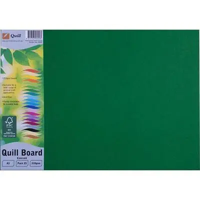 Quill Board Paper 210Gsm A3 Pack 25 (Emerald) 1