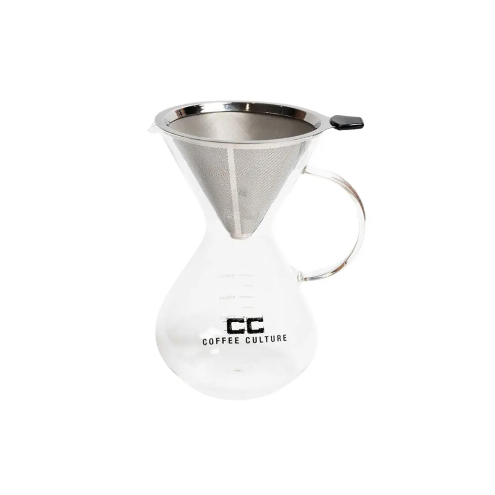 Coffee Culture Pour Over 600Ml Glass Coffee Maker Drip Jug With Filter Clear 1