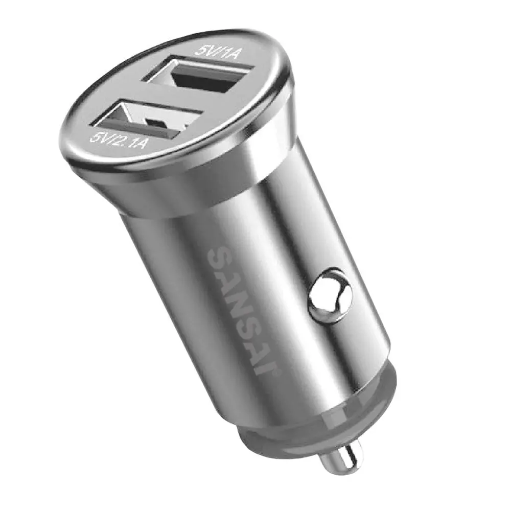 Sansai Dual Usb-A Car Charger 4.8A Silver 1