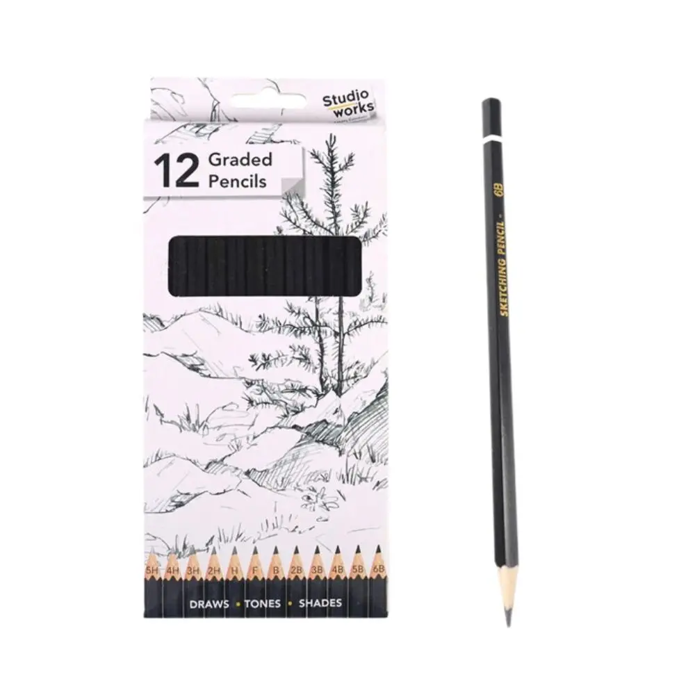 12Pc Studio Works Graded Lead Pencils Assorted Grades Soft & Hard 2