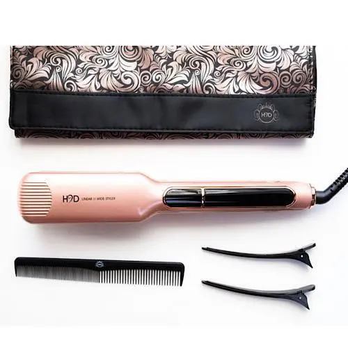 H2d Wide Rose Gold Infrared Hair Straightener With Roll Mat Pouch 230ºc 42Mm 1