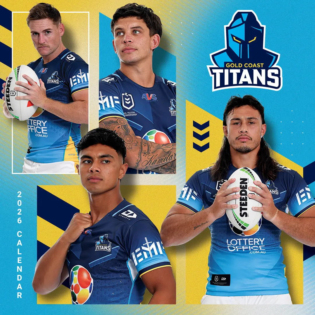 Paper Pocket Nrl Gold Coast Titans 2026 Calendar 1
