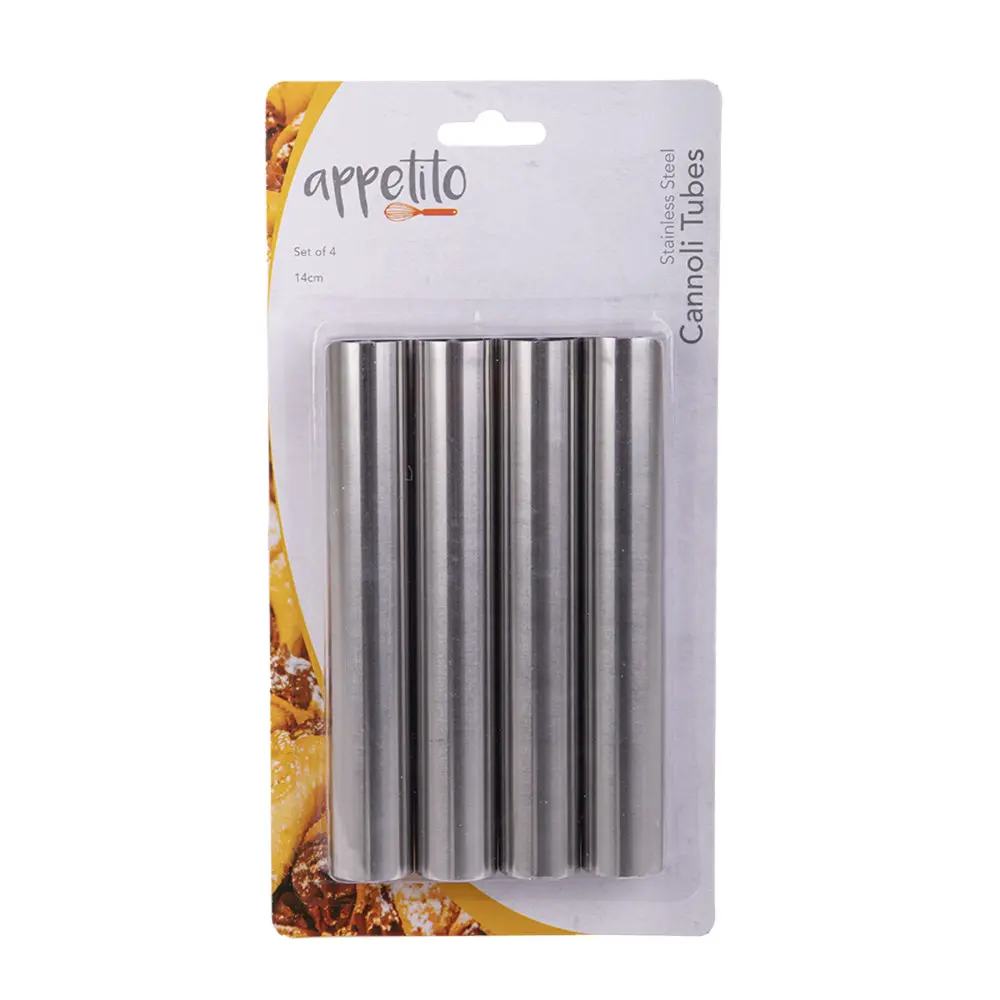 Appetito Stainless Steel Cannoli Tube Home Kitchen Pastry Baking 4Pc 1