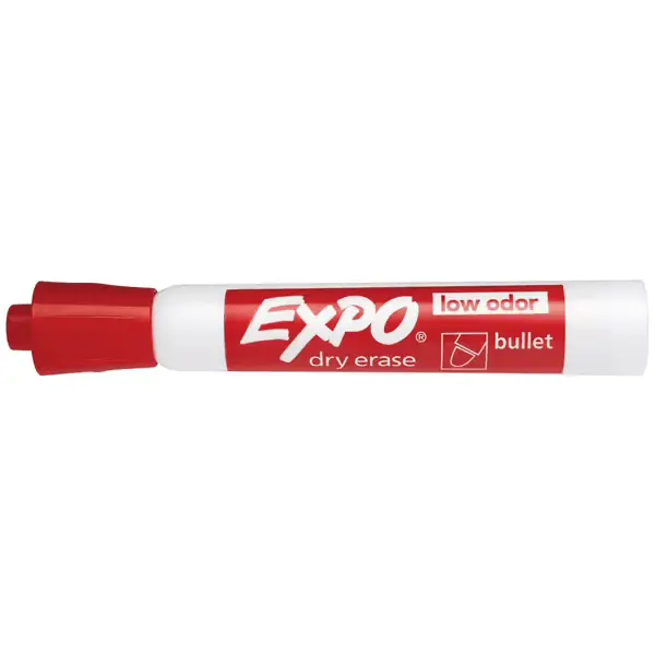 Expo Whiteboard Marker Bullet Tip Red Box 12 2