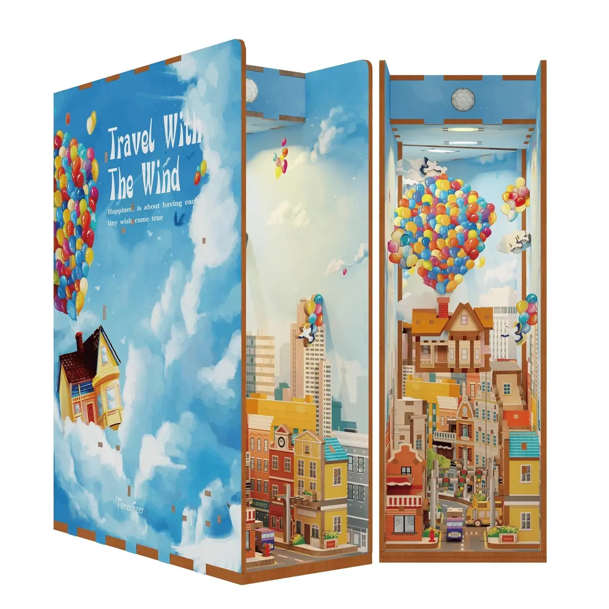 Tonecheer Travel With The Wind Book Nook Kit 1