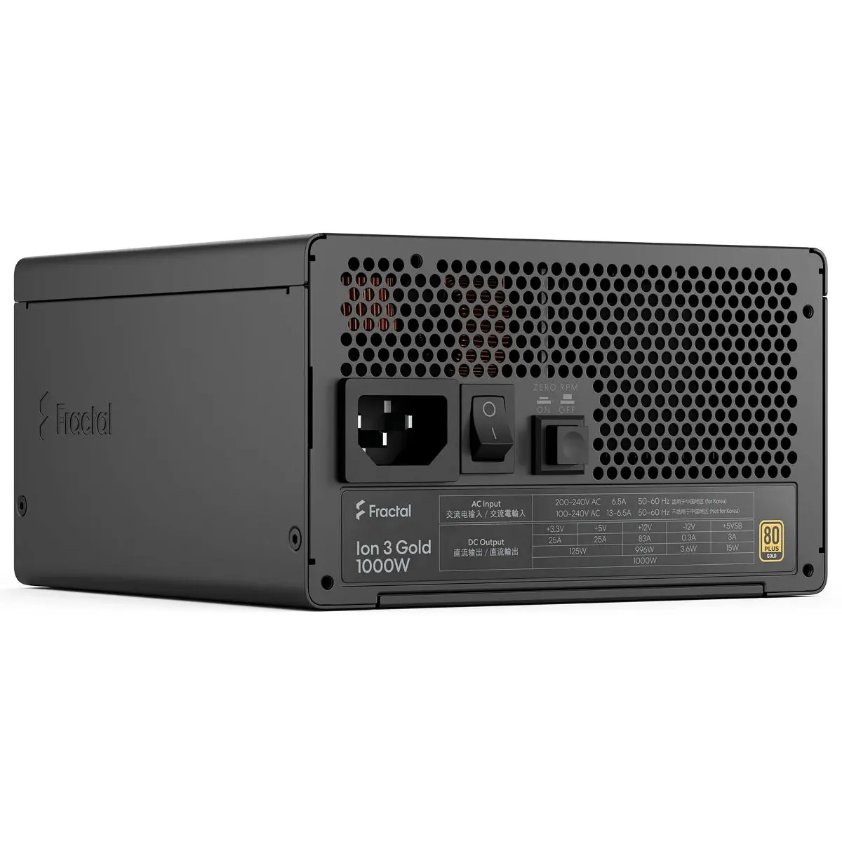 Fractal Design Ion 3 1000W 80 Plus Gold Fully Modular Power Supply (Black) 1