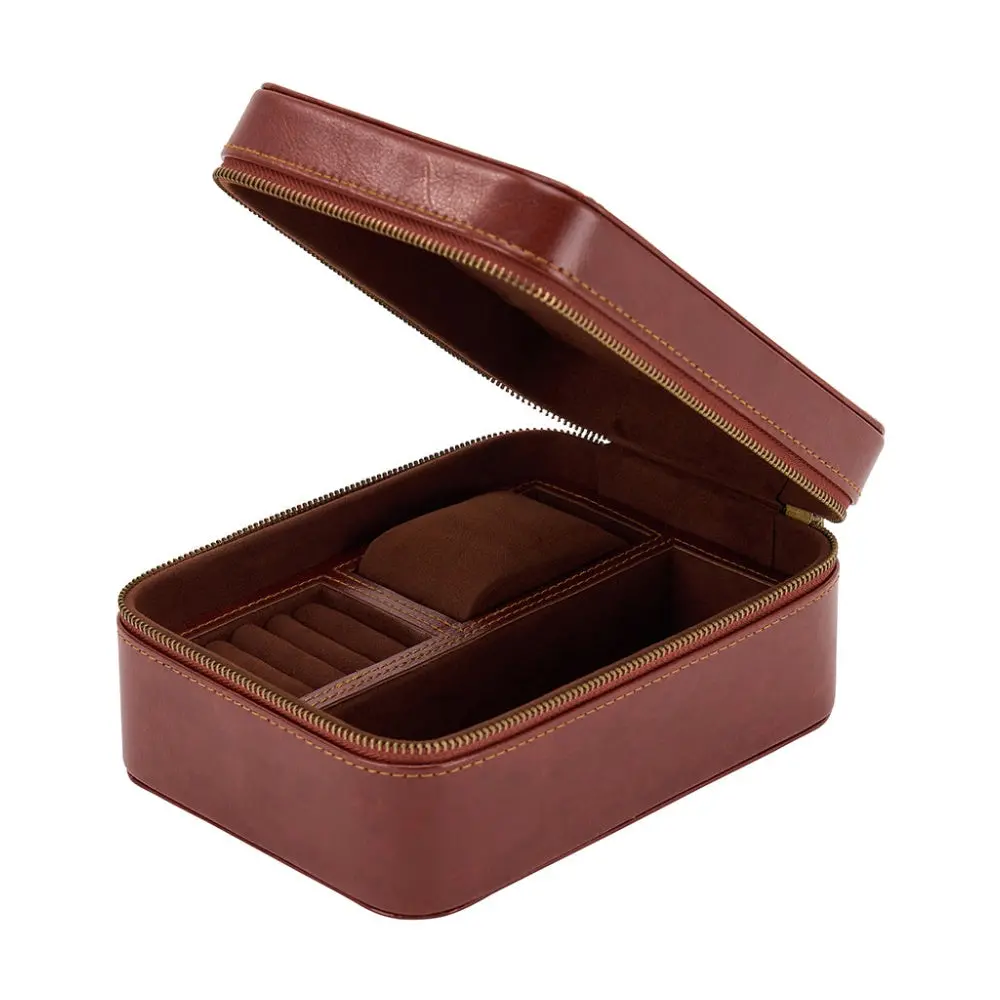 Annabel Trends Gentlemans Jewellery Travel Watch Box With Vegan Leather 8.5X13.5Cm 1
