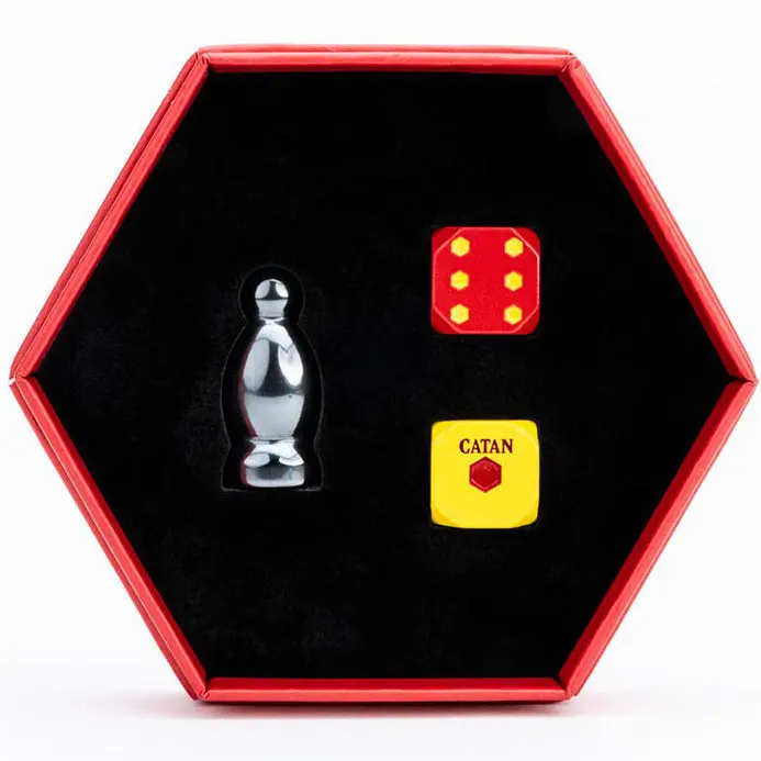 Fanroll By Metallic Dice Games Mdg Catan Premium Robber And Metal Dice Set Hematite 1
