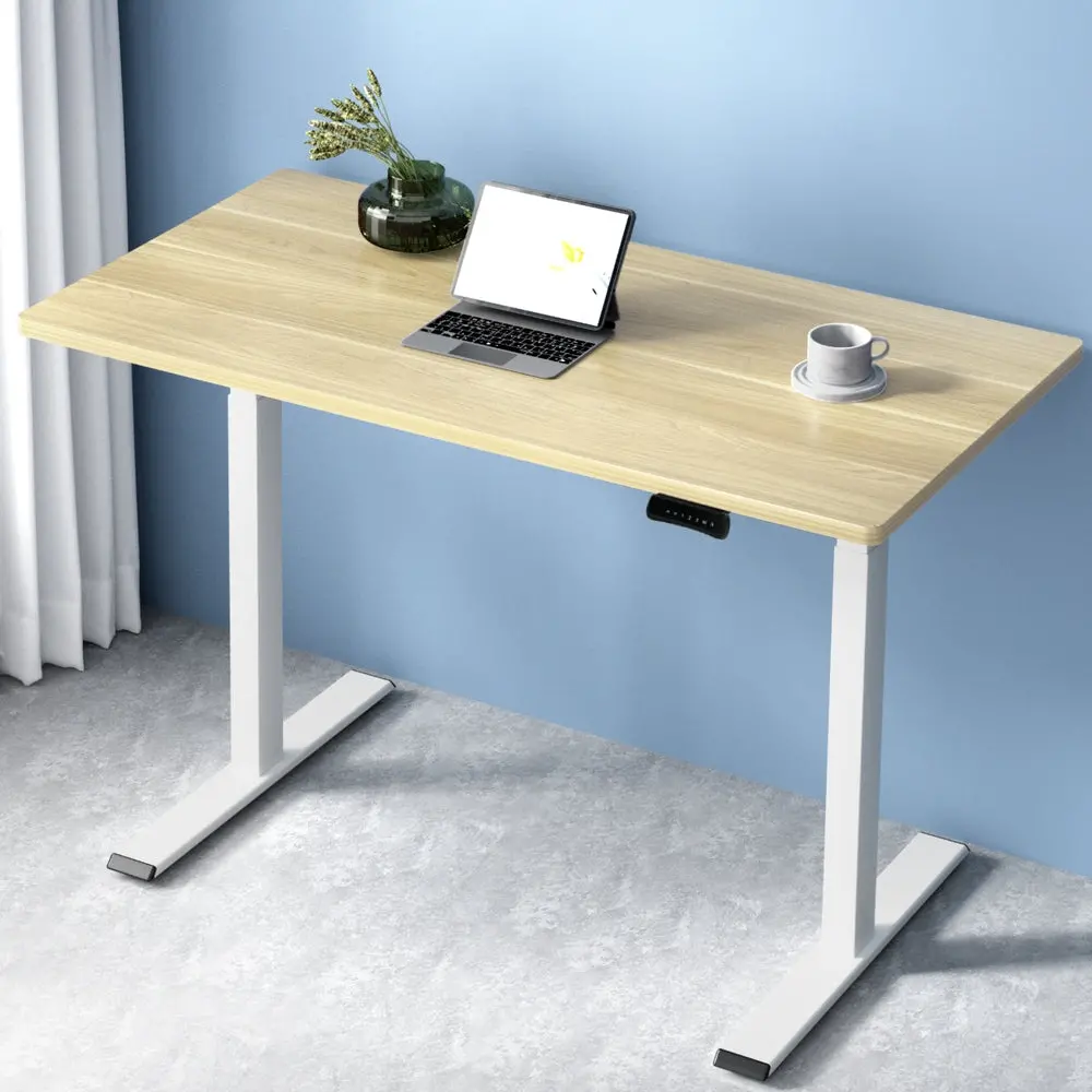 Artiss Standing Desk Motorised Dual Motor 120Cm White Oak 2