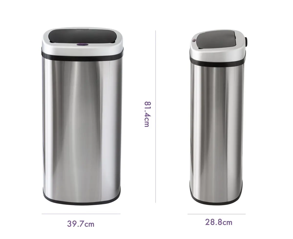 Lenoxx 70L Stainless Steel Motion Sensor Rubbish Bin 2