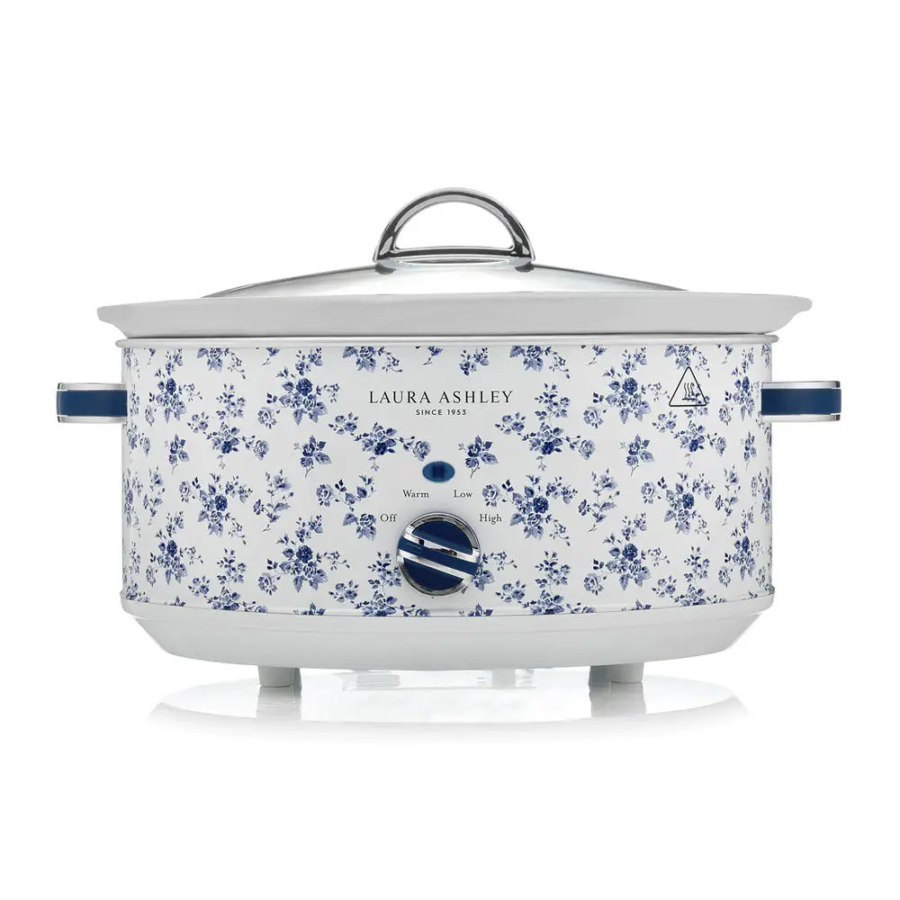 Laura Ashley 6.5L Electric 300 Watt Stainless Steel Slow Cooker China Rose 1