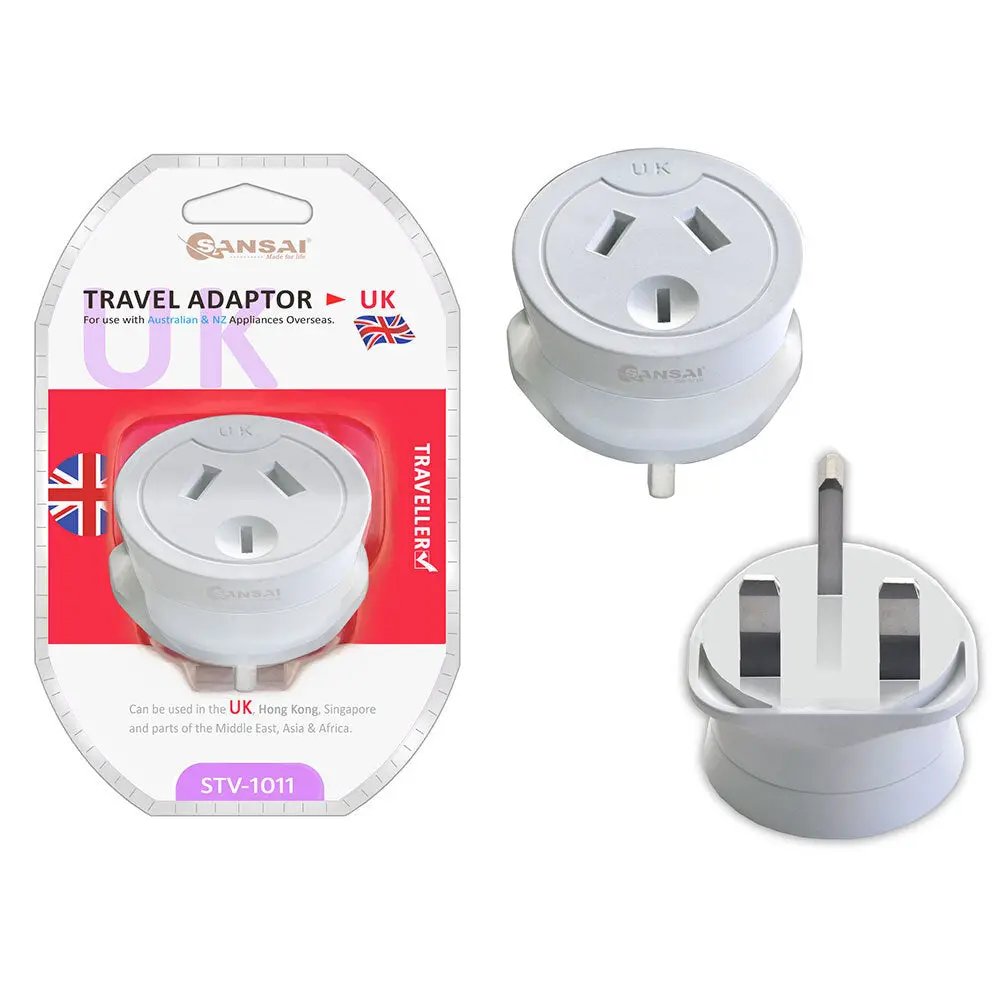 Travel Power Adapter Au/Nz Socket To Uk England/Hong Kong Plug 1