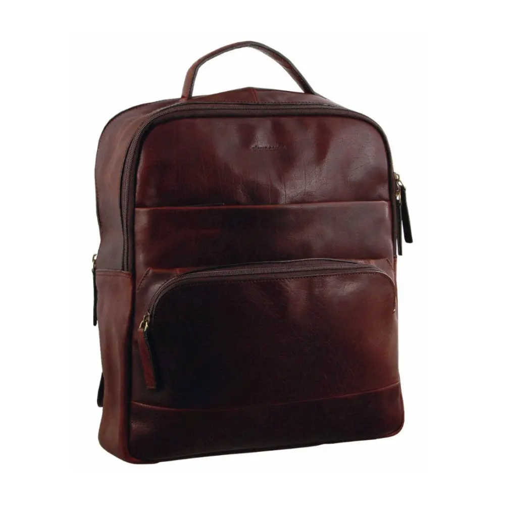 Pierre Cardin Rustic Leather Business Backpack/Computer Bag 30X36cm Chestnut 1