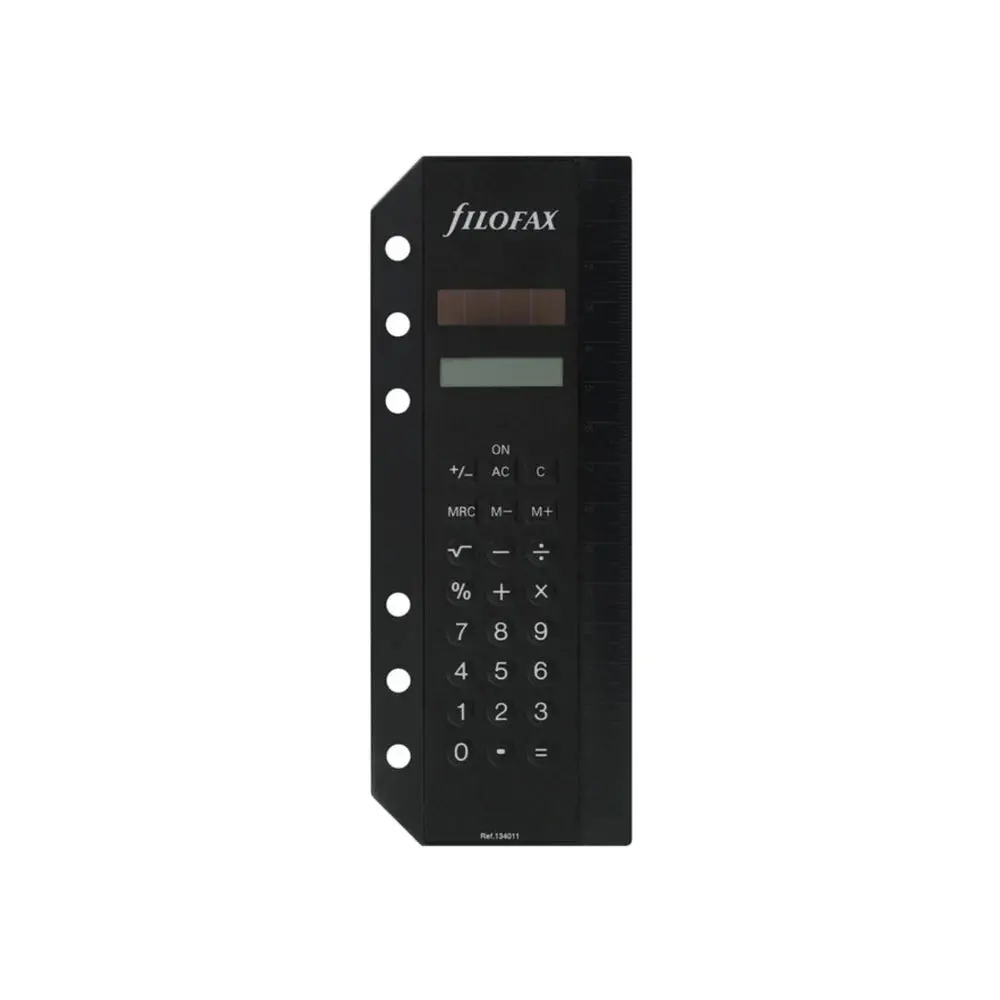 Filofax 17Cm Solar Powered Calculator Organiser Accessory Black 1
