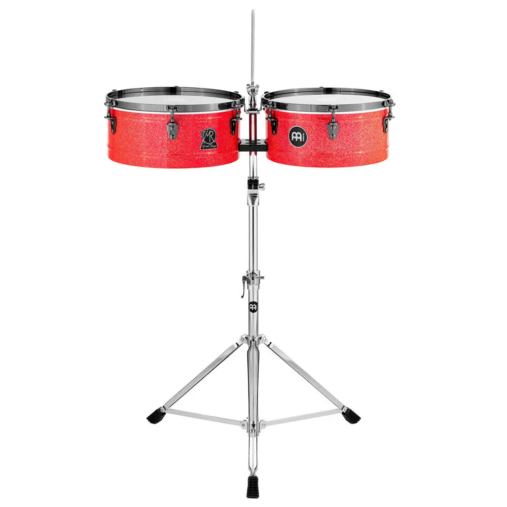 Meinl Manolito Rodriguez Timbales 14 And 15 Inch Musical Drum Kit Atomic Red 1