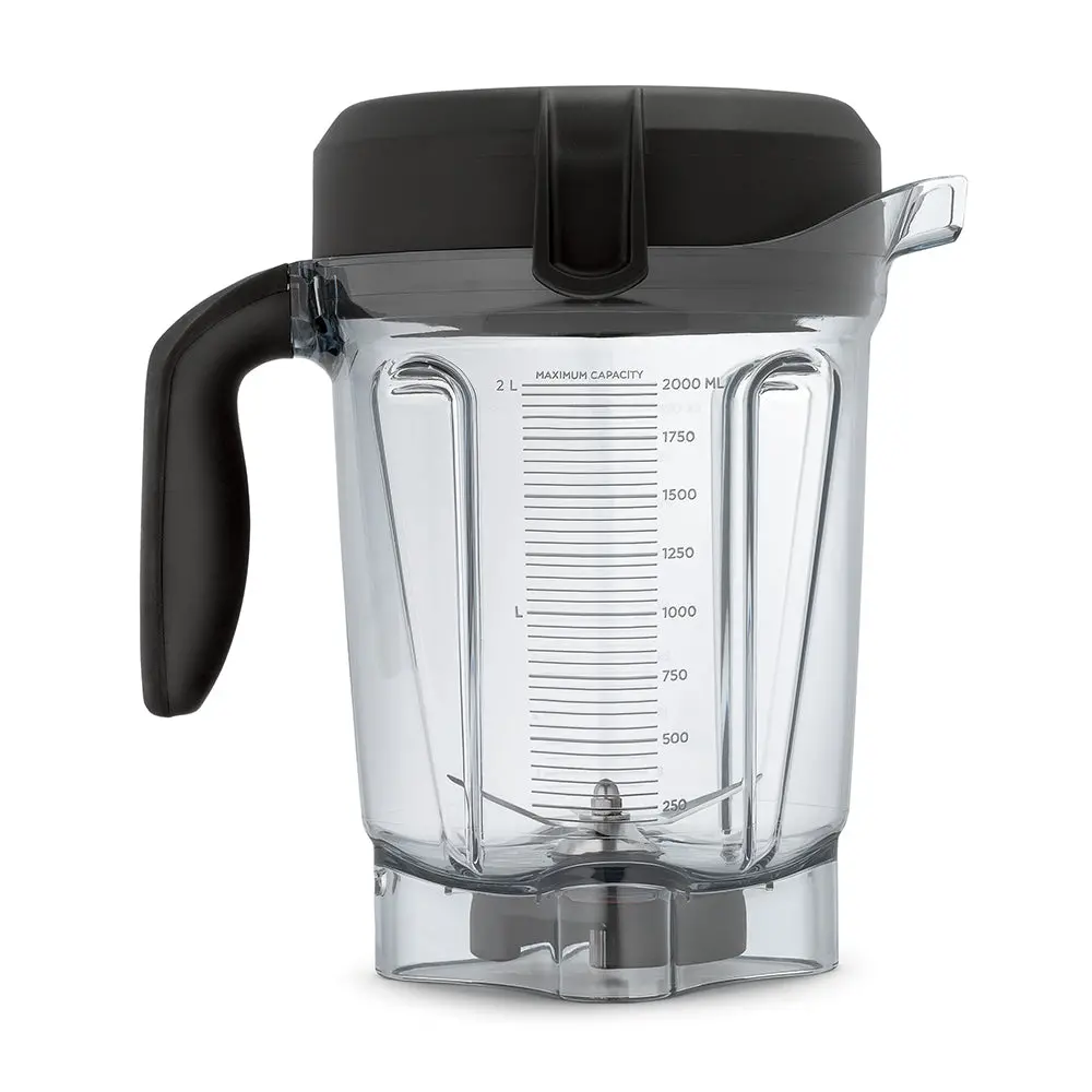 Vitamix Low-Profile Smoothie/Juice Container 2L/33Cm W/ Lid Black/Clear/Clear 1