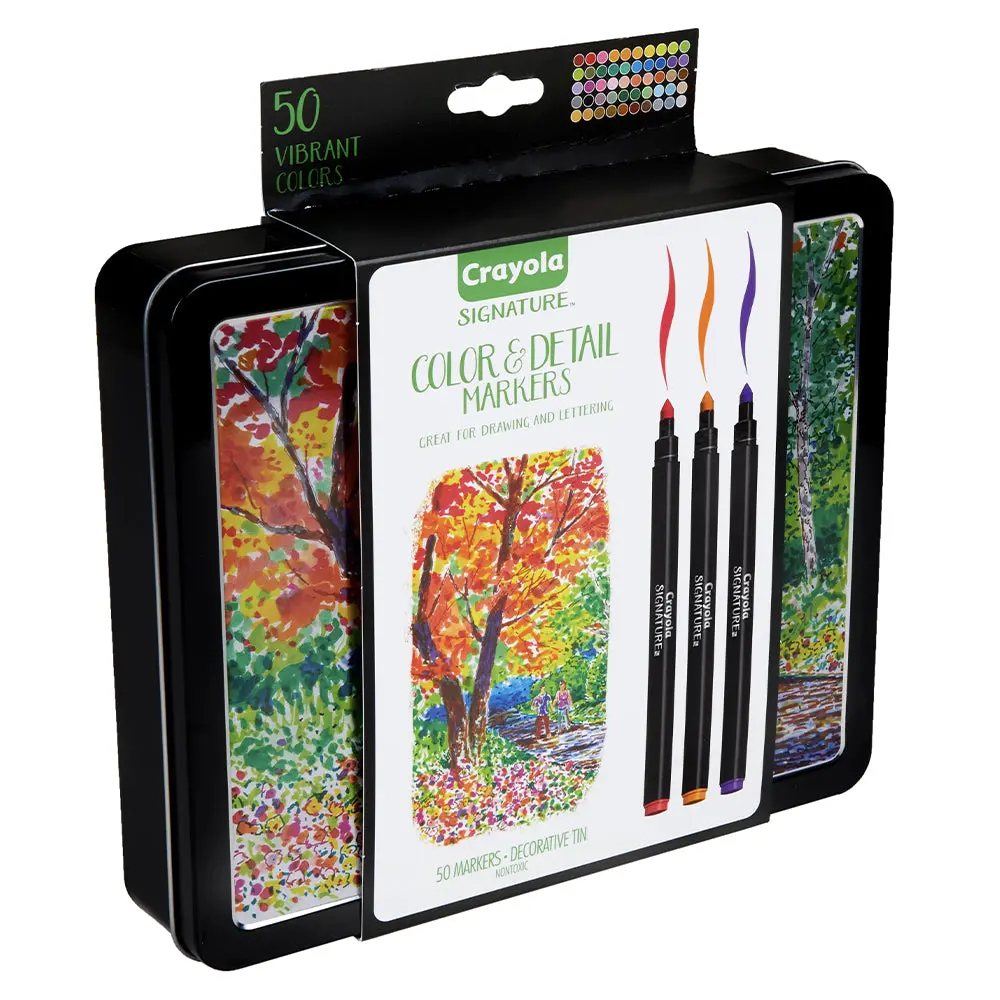 Crayola Signature Colour & Detail Markers 8+ [50-Pieces] 1