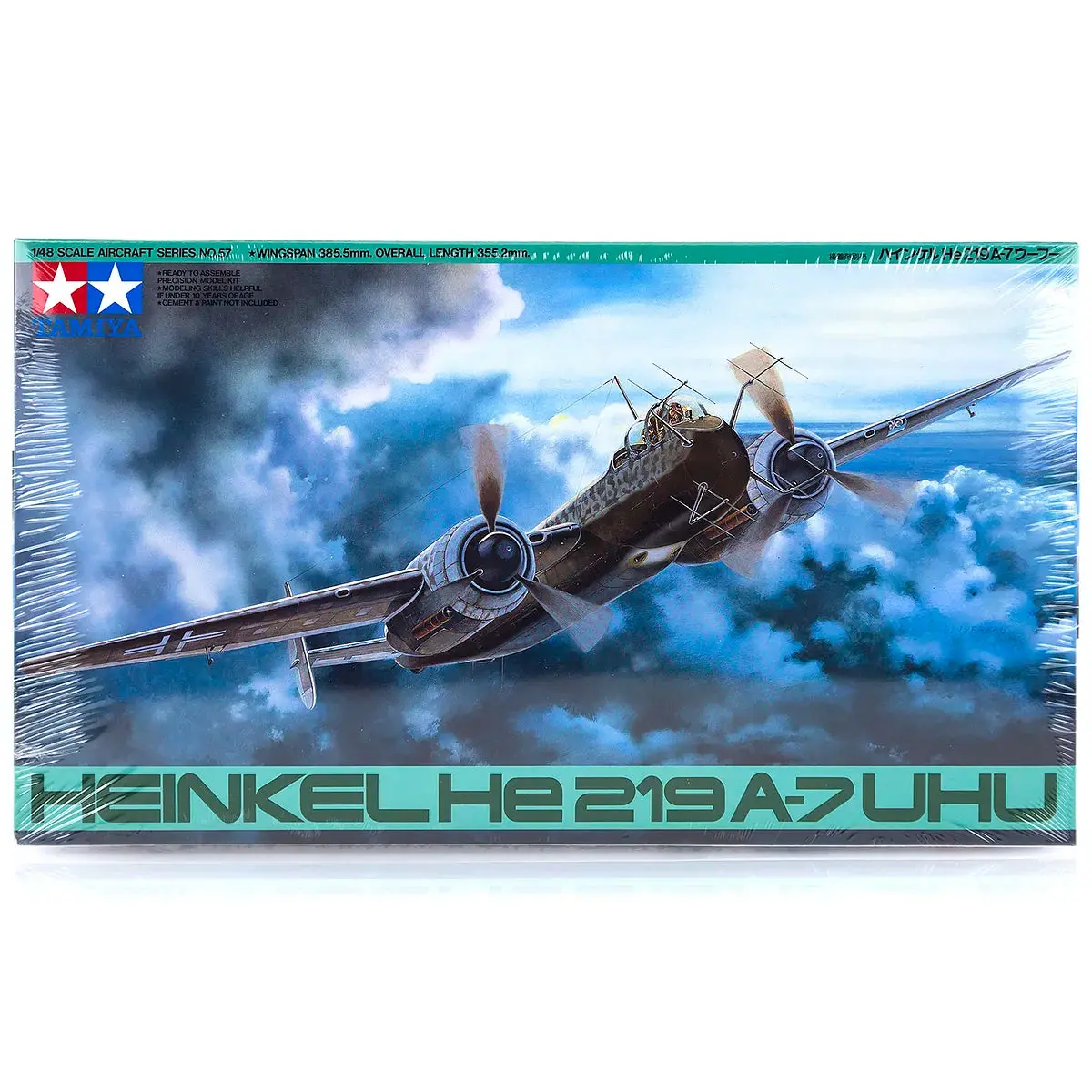 Tamiya 1/48 Heinkel He219 Uhu Fighter Scaled Plastic Model Kit 1