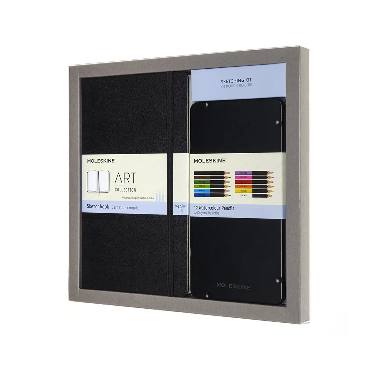 Moleskine 165Gsm Sketchbook And Watercolour Pencils Bundle Set 1