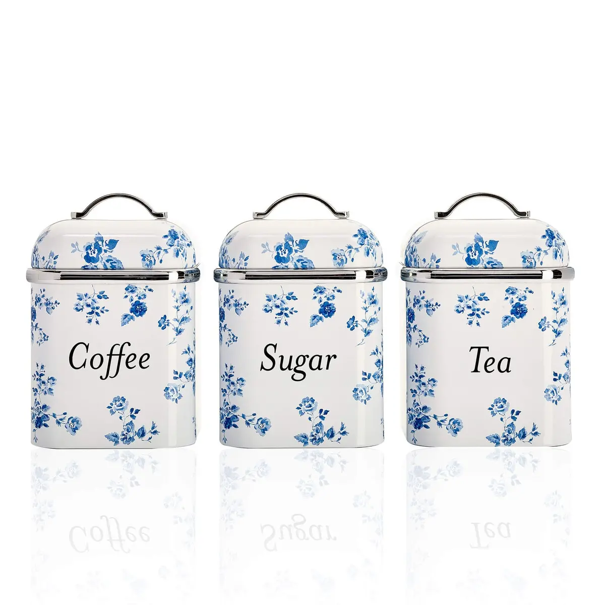 Laura Ashley China Rose Canister Set Of 3 White 1
