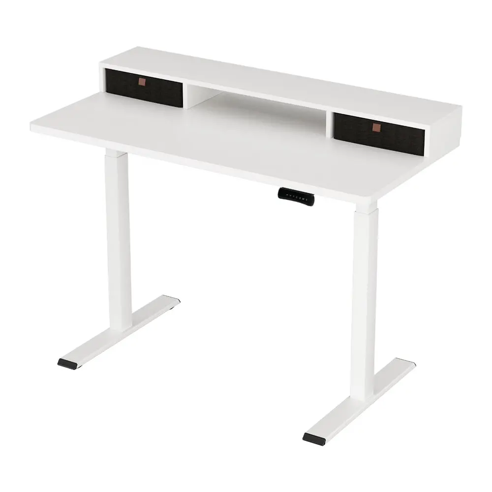 Artiss Electric Standing Desk Dual Motor Office Table With Shelf Drawer120cm 1