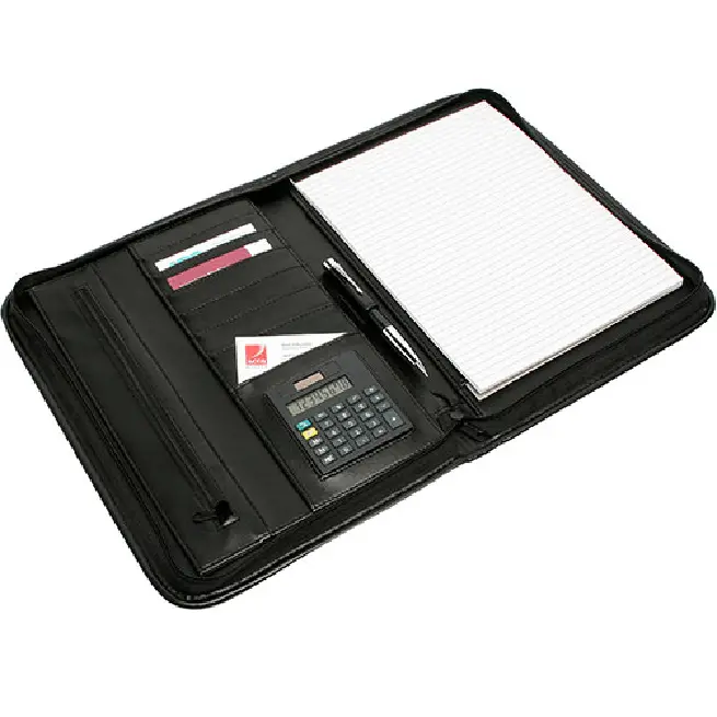 Rexel Compendium Note Pad Holder Calculator Folder Zippered Black 1