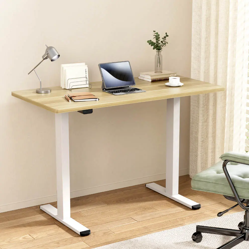 Artiss Standing Desk Motorised Sit Stand Desks White Oak 140Cm 2
