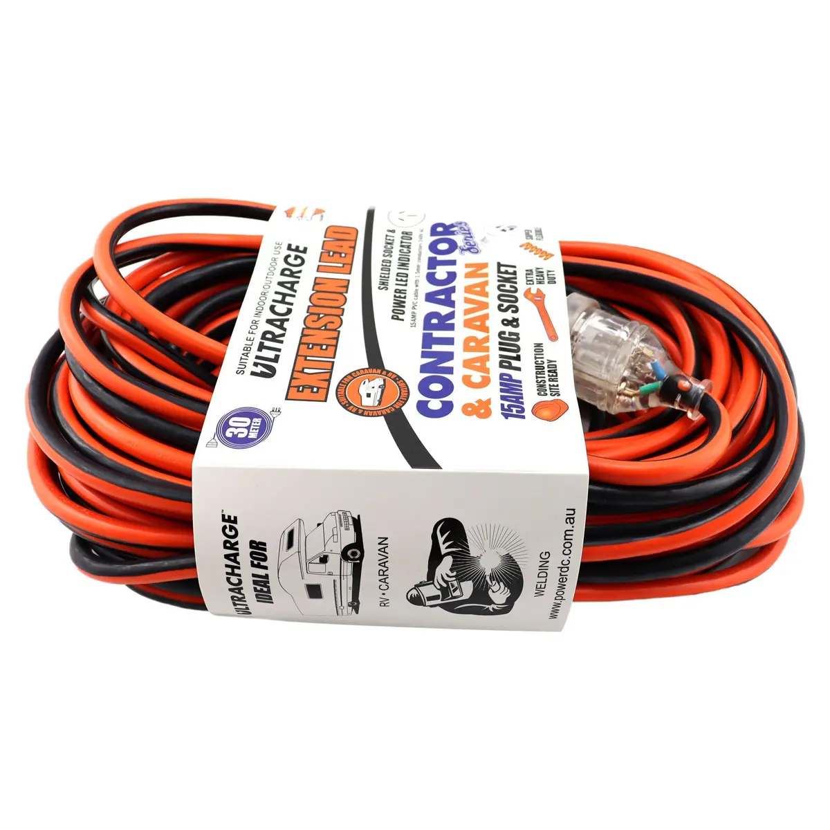 Ultracharge 30M Extension Lead 15A (Contractor/Caravan) 2