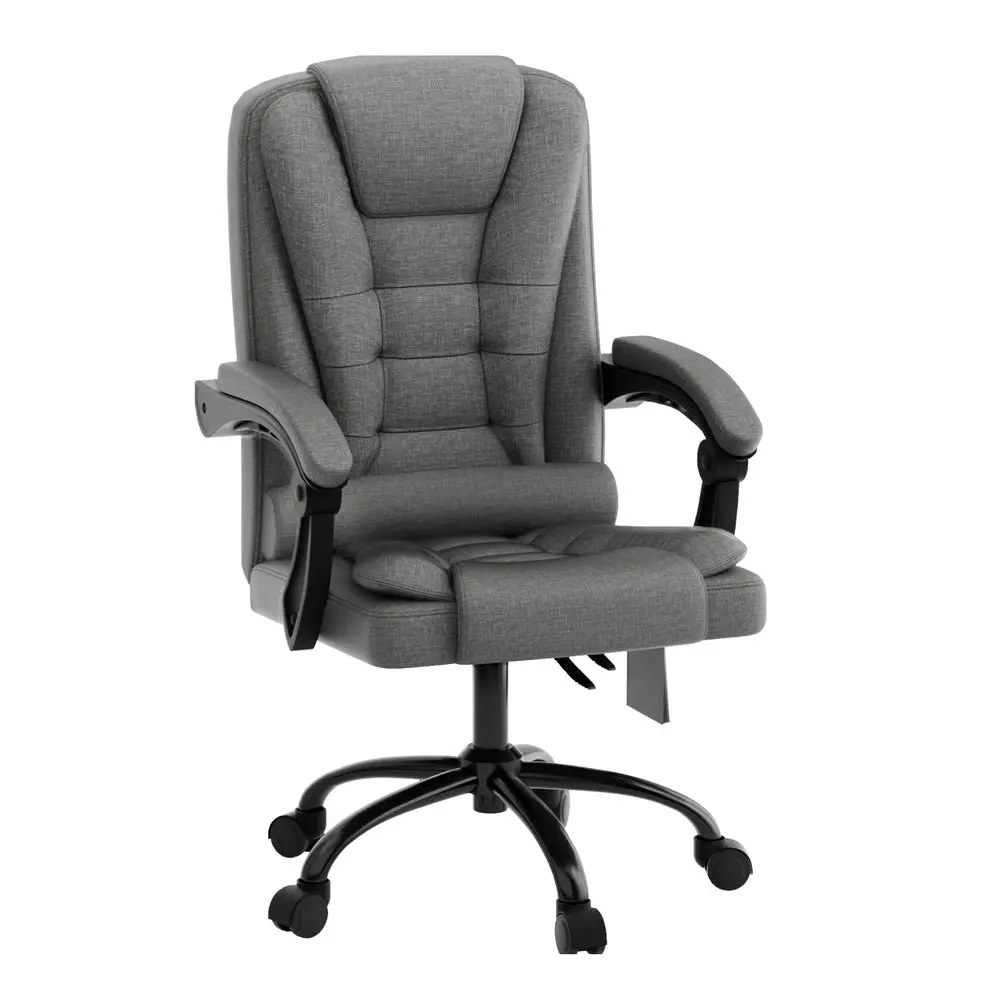 Artiss 2 Point Massage Office Chair Fabric (Grey) 1